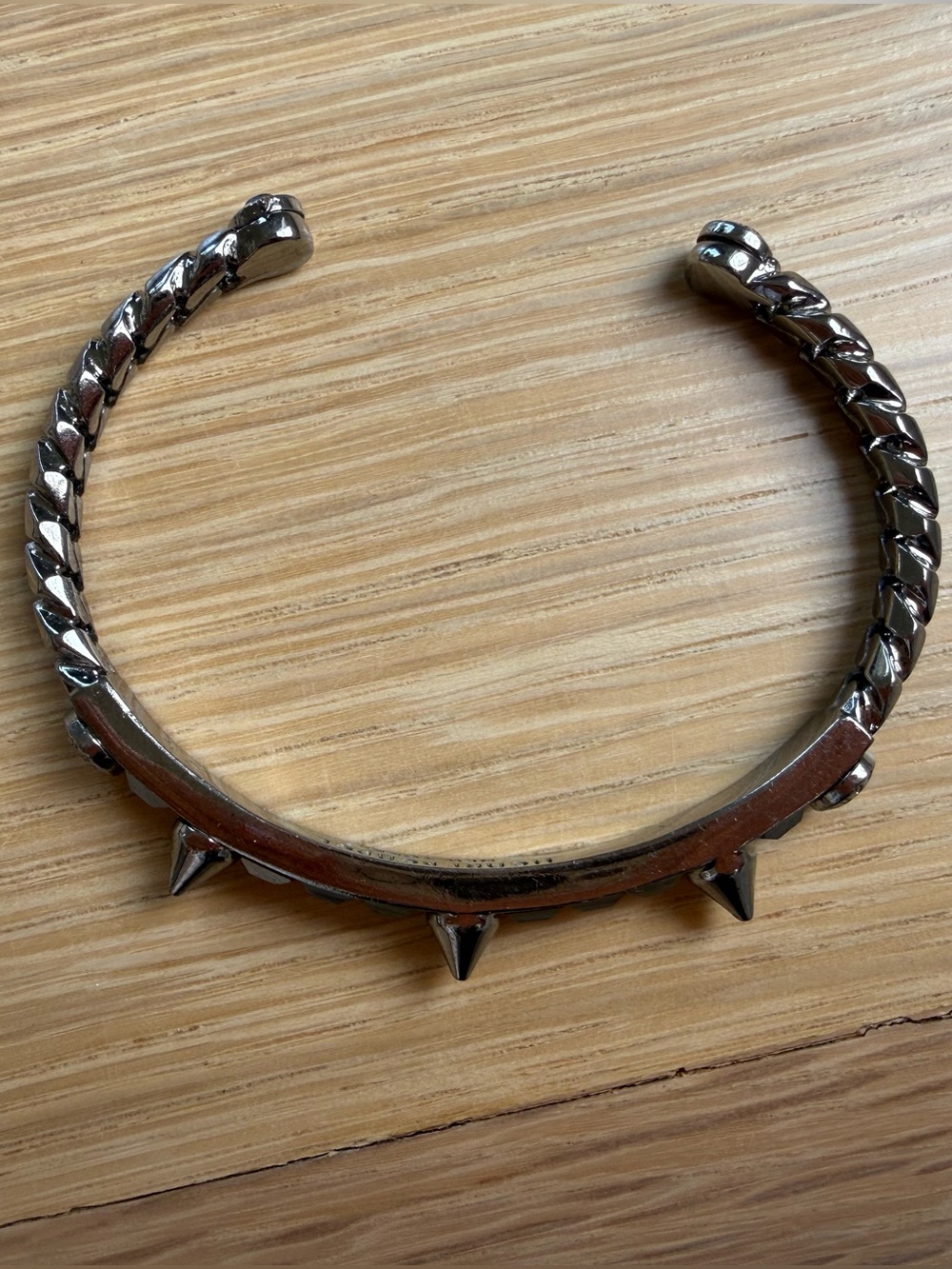henri bendel Gunmetal Spike Cuff Bracelet